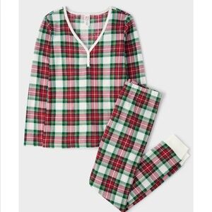 Womens Plaid Pajama Set - Red, Green, White *new with tags